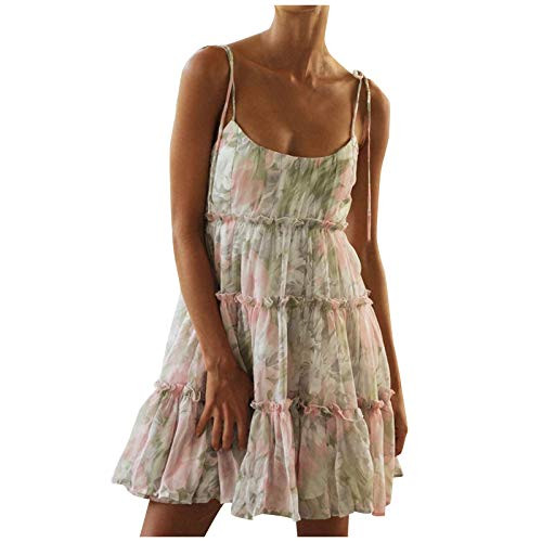 wlczzyn Women Dresses Sleeveless Print Cami Dress Summer Party Adjustable Strappy Swing Mini Dress Holiday Sundress White wlczzyn Women Dresses Sleeveless Print Cami Dress Summer Party Adjustable Strappy Swing Mini Dress Holiday Sundress White