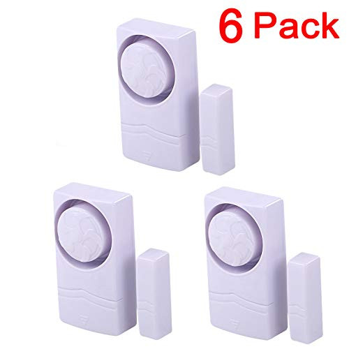 Door and Window Alarm for Home Antitheft Alarm Systems Magnetic Sensor Time Delay Alarm(6-Pack), Loud 110 dB