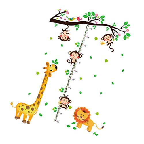 Amosfun 2 Sheets Height Growth Chart Baby Height Growth Chart Wall Decal Art Sticker Giraffe Stickers Decor for Kindergarten Kids Room Nursery
