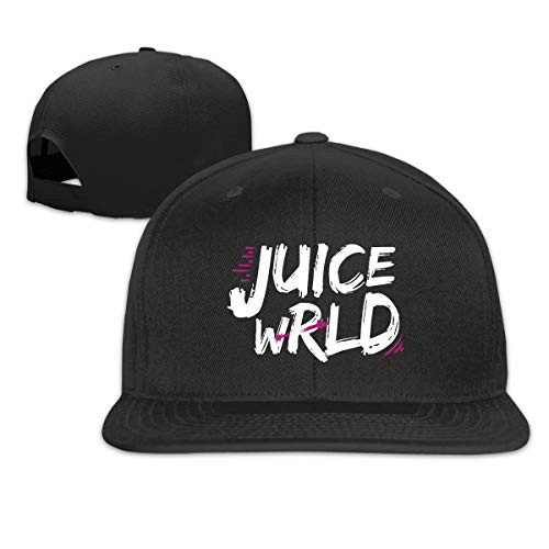 Jui-ce W-Rld Adult Unisex Adjustable Flat Bill Baseball Cap-Hip Hop Dancing Snapback Hat Black