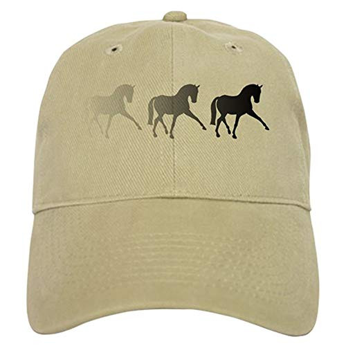 Ruio Dressage Horse Khaki Baseball Cap with Adjustable Closure Unique Printed Unisex Baseball Hat