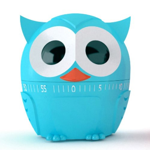 Kikkerland Owlet Kitchen Timers - Green, Red, Yellow and Blue (Blue)