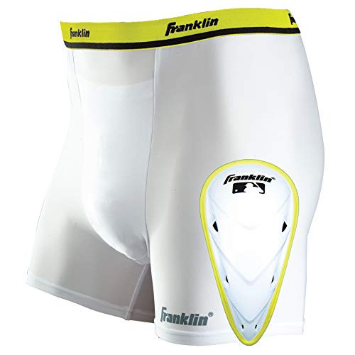 Franklin Sports Adult Compression Short With Cup- X-Large - White