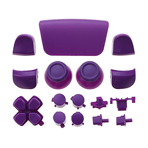 Full Set Button Joysticks Cap Dpad R1 L1 R2 L2 Direction Key ABXY Buttons for Sony PS5 Controller -Purple-