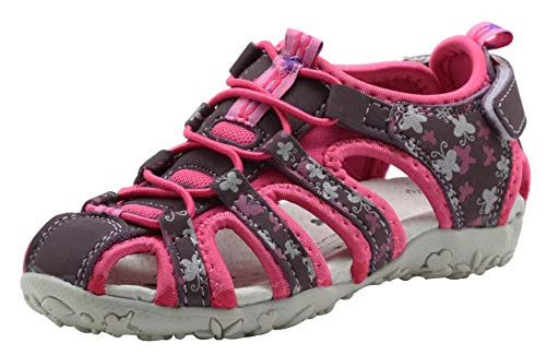 Apakowa Kids Girls Soft Sole Closed Toe Sport Beach Sandals Summer Shoes -Toddler/Little Kid-