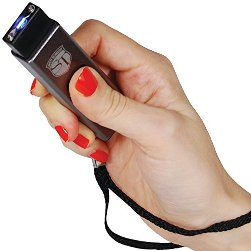 Safety Technology Mini Keychain LED Slider Stun Gun Silver 10 Million Volts