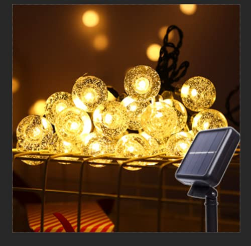 Globe Solar String Lights 52ft 80 Led Waterproof Solar Powered Outdoor String Lights 8 Modes for Garden Patio Yard Gazebo Wedding Party Decor -Warm White-