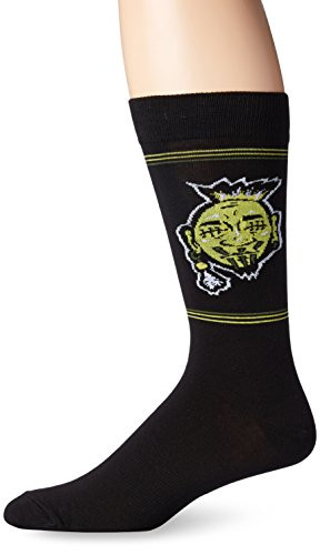 K. Bell Socks Men's Shrunken Ned Crew Sock- Black- 10-13/Shoe Size 6-12