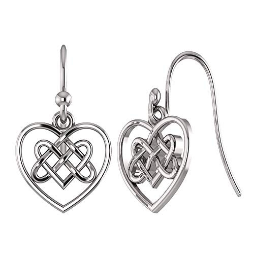 LeCalla Sterling Silver Bff Antique Heart Love Irish Celtic Friendship Knot Tiny Drop Earrings for Teen Girl