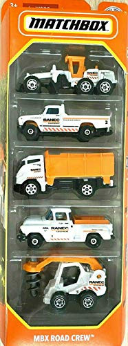 Matchbox 5 Pack -MBX Road Crew- 1-64 Scale Construction Cars
