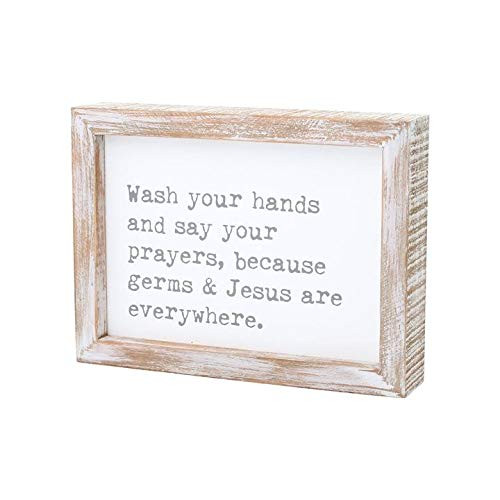 Collins Painting 'Wash Your Hands Say Your Prayers' Rustic Box Sign