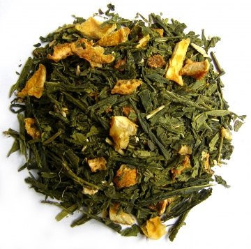 Orange Green Tea - Loose Leaf Green Tea Blend with Orange Peel -8 oz-