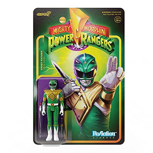 Super7 Mighty Morphin Power Rangers- Green Ranger Reaction Figure- Multicolor