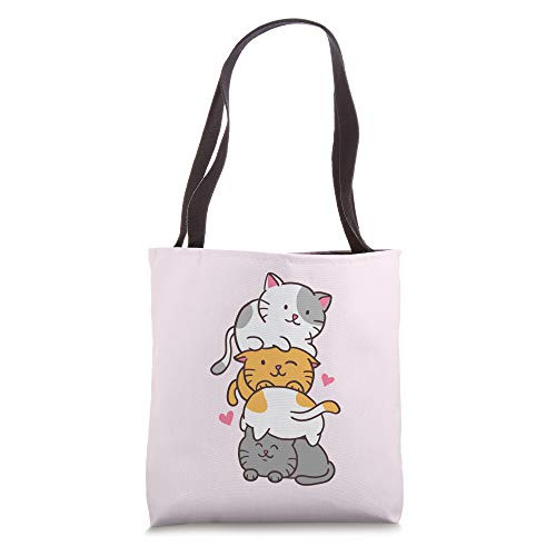 Cat Cats Cute Kitty Pile Anime Kawaii Neko Stack Gift Tote Bag