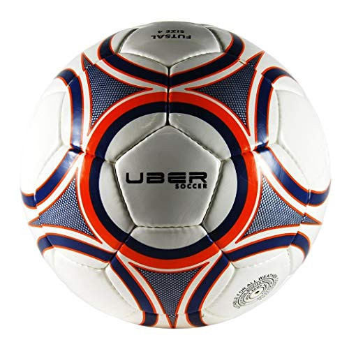Uber Soccer Regulation Size and Weight Indoor Futsal Soccer Ball -Navy Orange Glossy- 3-