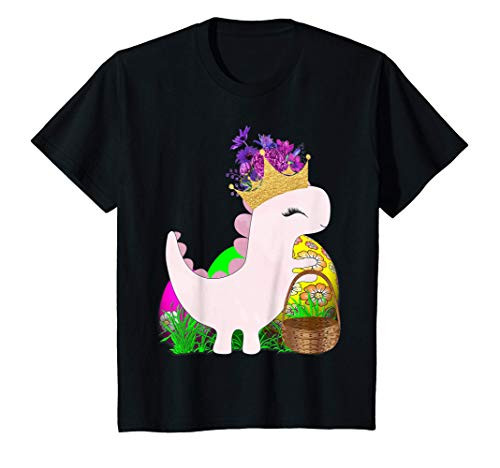 Kids Easter Gifts for Kids Egg Hunting Dinosaur Easter Basket T-Shirt