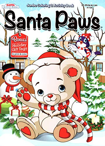 Kappa Books Christmas Edition Holiday Jumbo Coloring and Activity Book ~ Santa Paws