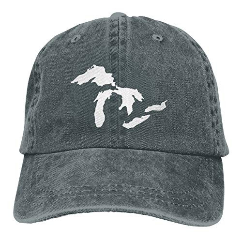 Unisex Michigan The Great Lakes State Printing Adjustable Baseball Cap Hats Deep Heather