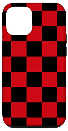 iPhone 12/12 Pro Checkered Red and Black Checkerboard Pattern Style Case