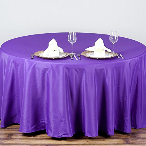 Tableclothsfactory Purple 90inch Round Polyester Tablecloth