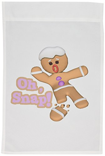 3dRose Dooni Designs Christmas And Winter Designs - Funny Oh Snap Broken Snapped Gingerbread Man Cookie Holiday Christmas Humor - 12 x 18 inch Garden Flag (fl_119149_1)
