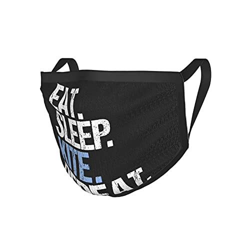Alexyuk-Mask-Eat Sleep Kite Repeat Fashion Face Protection Washable Reusable Cotton Breathable Balaclava Unisex Black