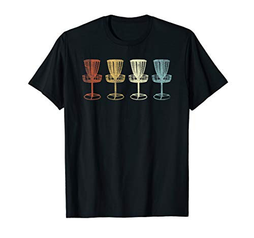 Retro Vintage Disc Golf Baskets T-Shirt Distressed Men Women
