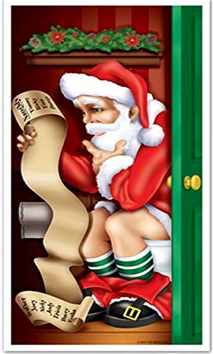 Santa Restroom Door Cover 30in. X 5ft. (1/pkg) Pkg/3