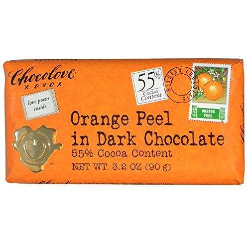 Chocolove- Orange Peel in Dark Chocolate- 3.2 oz-Pack of 3-