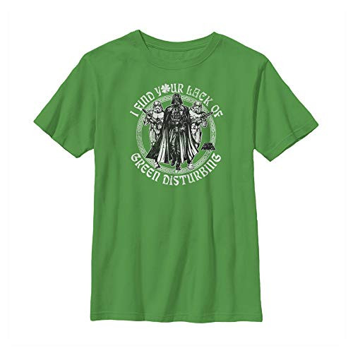 Boy's Star Wars St. Patrick's Day I Find Your Lack of Disturbing T-Shirt - Kelly Green - Large