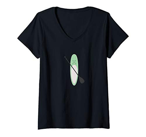 Womens Vintage Summer Stand Up Paddle | Board SUP V-Neck T-Shirt