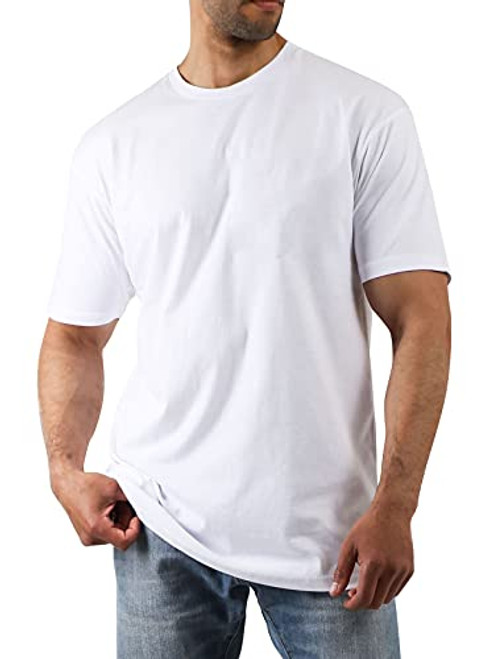 Aoysky Men's Soft Cotton T-Shirt Casual Short Sleeve Crew Neck Basic Tee Shirts White Aoysky Men's Soft Cotton T-Shirt Casual Short Sleeve Crew Neck Basic Tee Shirts White