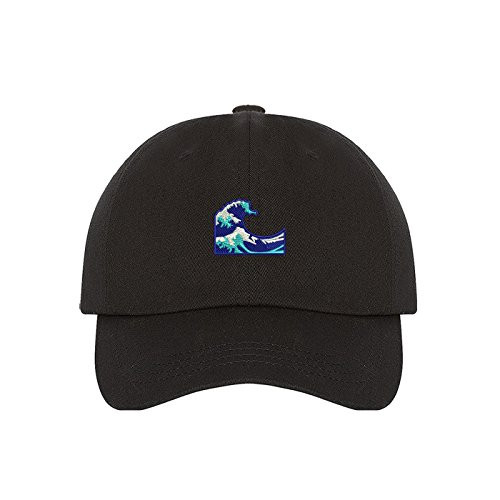 Prfcto Lifestyle Wave Emoji Dad Hat - Black Baseball Hat - Unisex -Black-