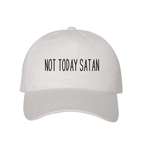 Prfcto Lifestyle Not Today Satan Dad Hat- White Baseball Cap- Unisex