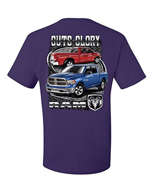 Dodge Ram Guts and Glory T-Shirt Dodge Truck Licensed Tee Shirt Purple XL Dodge Ram Guts and Glory T-Shirt Dodge Truck Licensed Tee Shirt Purple XL