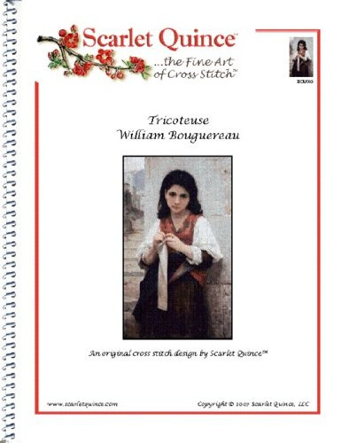 Scarlet Quince BOU005 Tricoteuse by William Bouguereau Counted Cross Stitch Chart- Regular Size Symbols