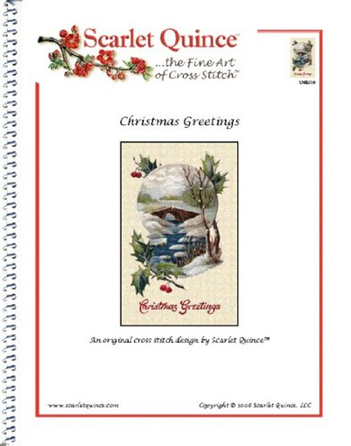 Scarlet Quince UNK019 Christmas Greetings Counted Cross Stitch Chart- Regular Size Symbols
