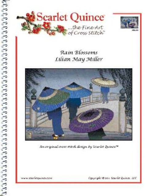 Scarlet Quince MIL004 Rain Blossoms by Lilian May Miller Counted Cross Stitch Chart- Regular Size Symbols