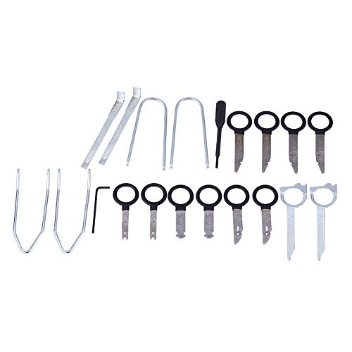 Radio Removal Tool, 20pcs Universal Car Radio Audio Removal Install Key Kit Stereo Dash CD Player Removal Tool Set