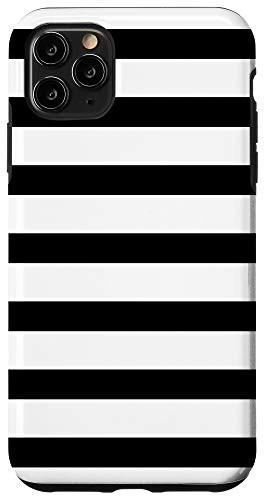 iPhone 11 Pro Max Black White Stripes Striped Modern Simple Pattern Design Case