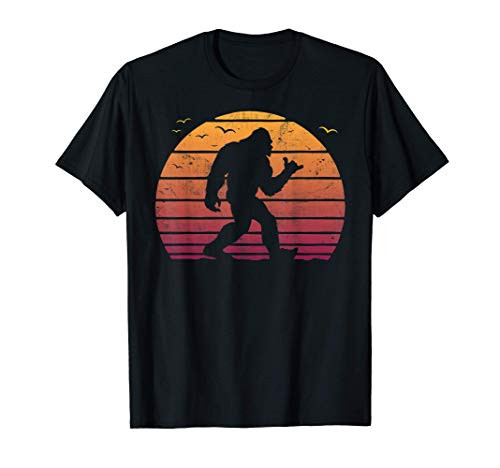 Bigfoot Surfing- Beach vacation- Retro- Surfboard surf shaka T-Shirt
