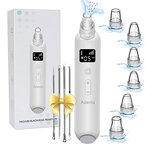 Blackhead Remover- Electric Blackhead Removal Tool- Pore Vacuum Cleaner with LED Display-Blackhead Extractor Tool with 6 Probes and Blackhead Remover Kit Suction- 5 Adjustable Suction Level