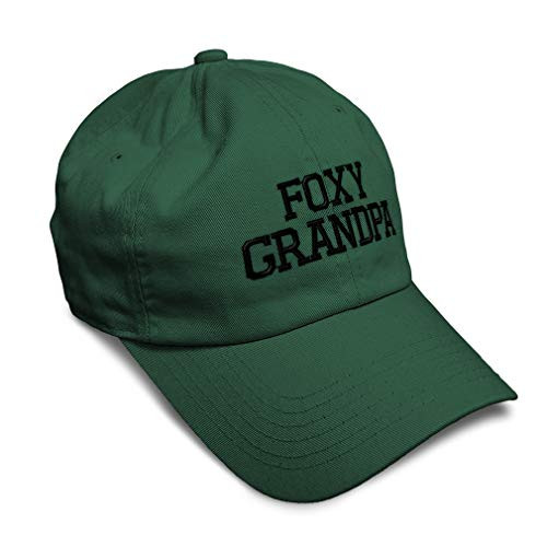 Soft Baseball Cap American Foxy Grandpa Embroidery Twill Cotton Dad Hats for Men and Women Buckle Closure Forest Green Design Only Soft Baseball Cap American Foxy Grandpa Embroidery Twill Cotton Dad Hats for Men and Women Buckle Closure Forest Green Design Only