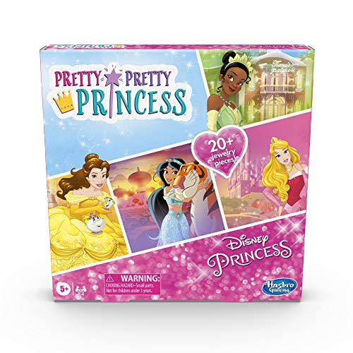 Hasbro Gaming Pretty Pretty Princess- Disney Princess Edition Board Game Featuring Disney Princesses- Jewelry Dress-Up Game for Kids Ages 5 and Up