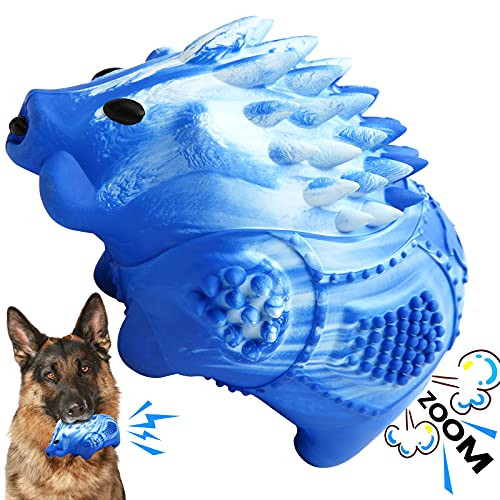 Dog Chew Toys for Aggressive Chewers Large Medium Breed Indestructible Tough Durable Dog Toys Squeaky Dog Chew Toys with Milk Flavor Toughest Natural Rubber for Teeth Cleaning