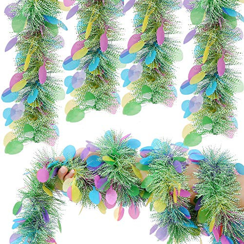 WDfunny 4Pcs Easter Tinsel Garlands Colorful Fringe Garlands Colourful Egg Fringe Garlands 9.8 Feet Hanging Tinsel Decoration for Easter Party Decoration -4PCS- WDfunny 4Pcs Easter Tinsel Garlands Colorful Fringe Garlands Colourful Egg Fringe Garlands 9.8 Feet Hanging Tinsel Decoration for Easter Party Decoration -4PCS-