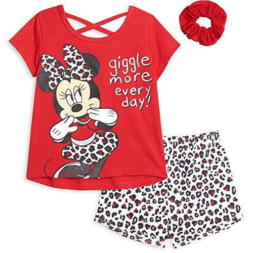 Disney Minnie Mouse Little Girls Fashion T-Shirt Shorts Set Red - Short Sleeve 6-6X Disney Minnie Mouse Little Girls Fashion T-Shirt Shorts Set Red - Short Sleeve 6-6X