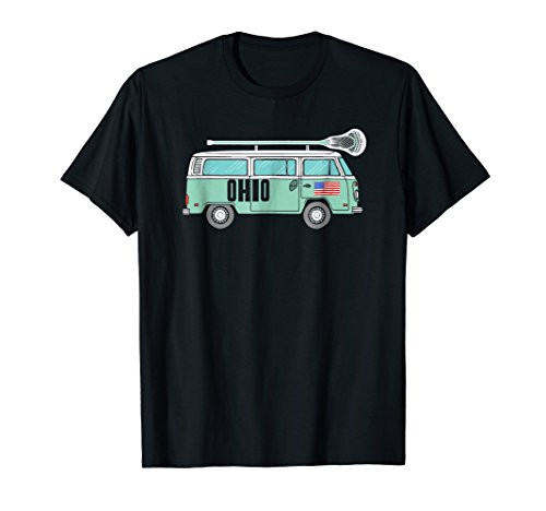 Ohio Retro Hippie Van State Lacrosse Lax T-Shirt