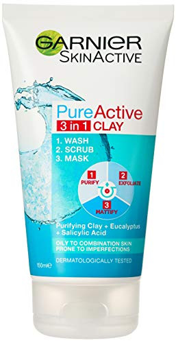 Garnier Skin Naturals Pure 3in1 WashPlusscrubPlusmask - 150ml.