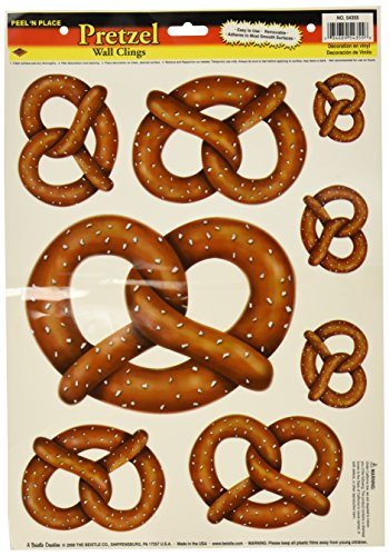 Beistle 54355 Pretzels Peel 'N Place Sheet, 12 by 17-Inch